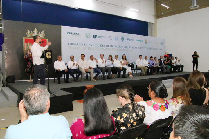 Atestigua Rutilio Escandón convenio entre Siemens Industry Software y universidades públicas de Chiapas