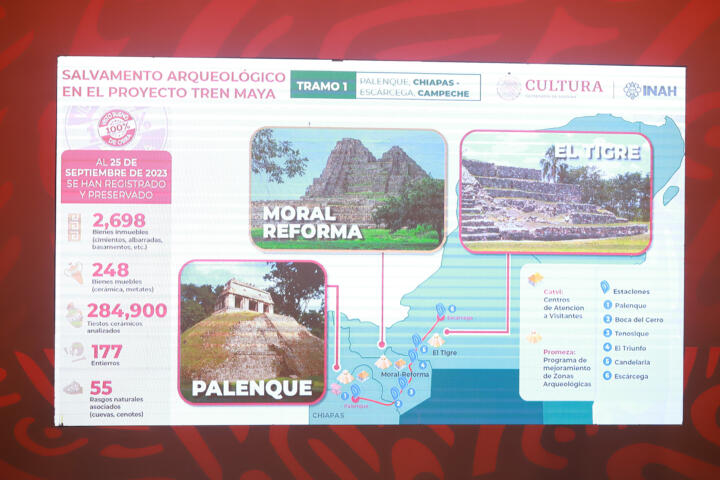 En Conferencia Matutina, Rutilio Escandón reconoce a AMLO por buenos resultados del Tren Maya