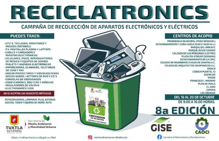 Arranca 8ª edición de Reciclatronics en Tuxtla Gutiérrez