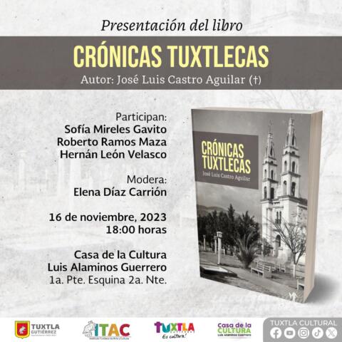 Presentarán “Crónicas Tuxtlecas” de José Luis Castro Aguilar
