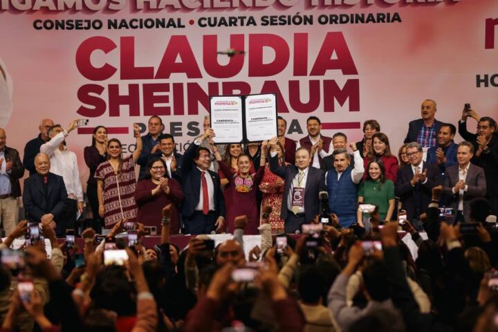 Por unanimidad, el Consejo Nacional de Morena declara a Claudia Sheinbaum candidata a la presidencia de México