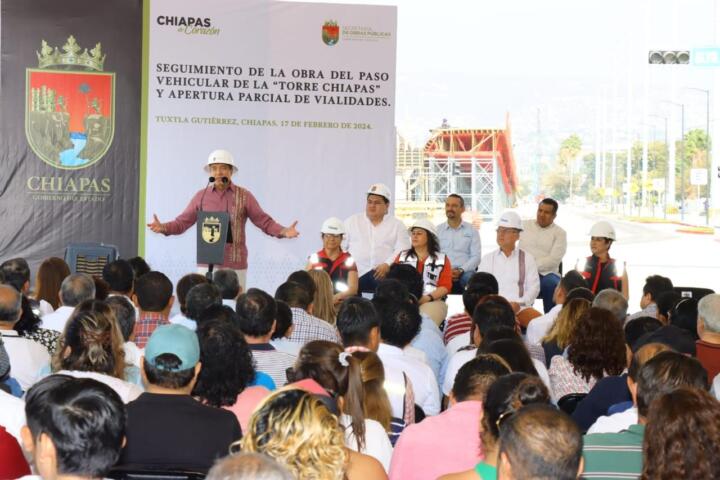 Avances en la obra del Paso a Desnivel de Torre Chiapas y apertura de vialidades compromiso cumplido: Diputado Alberto Cundapí