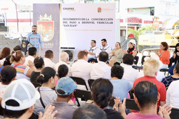 Supervisa Rutilio Escandón avances de la construcción del Paso a Desnivel Vehicular San Juan, en Tapachula