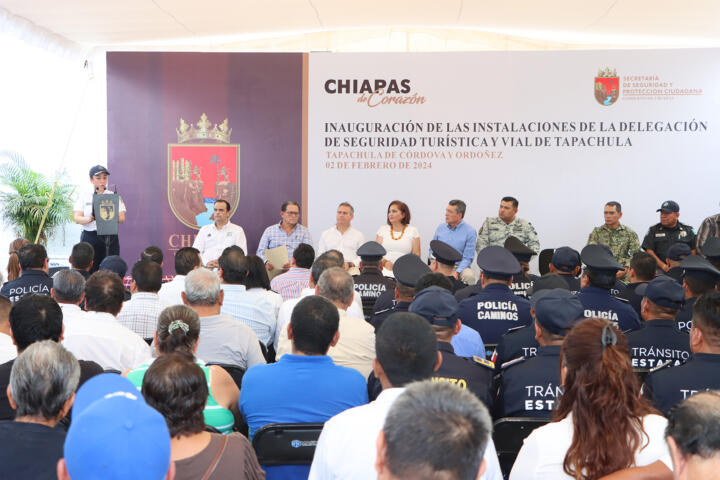 En Tapachula, inaugura Rutilio Escandón rehabilitación de la Delegación de Seguridad Turística y Vial