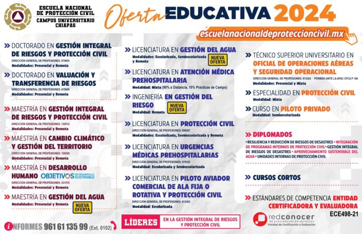 Te presentamos la Oferta Educativa 2024 con programas académicos pioneros, diseñados en Chiapas, acorde a las necesidades y visión global