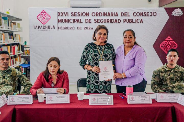 Celebran XXVI Sesión Ordinaria del Consejo Municipal de Seguridad Pública en Tapachula