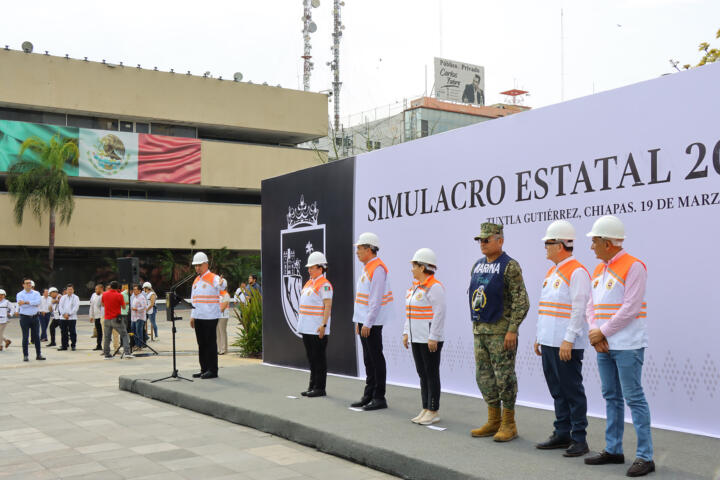 Más de 400 mil personas participan en Simulacro Estatal 2024 en Chiapas