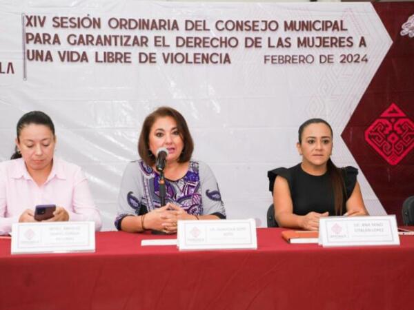 Ayuntamiento realiza sesión para garantizar una vida libre de violencia para las mujeres