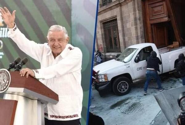 Califica López Obrador como un “acto de provocación” la irrupción a Palacio Nacional