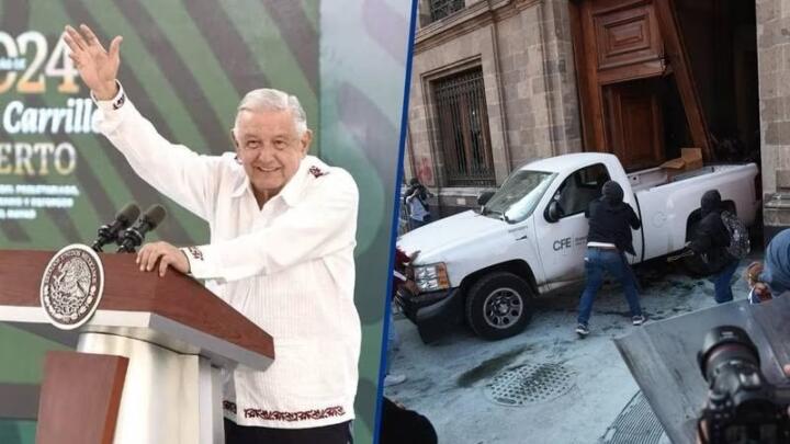 Califica López Obrador como un “acto de provocación” la irrupción a Palacio Nacional