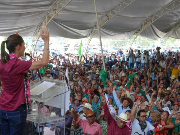 Si queremos que sigan los programas sociales y que le vaya todavía mejor a Chiapas, hay que votar por los partidos de la 4t: Claudia Sheinbaum desde Tila
