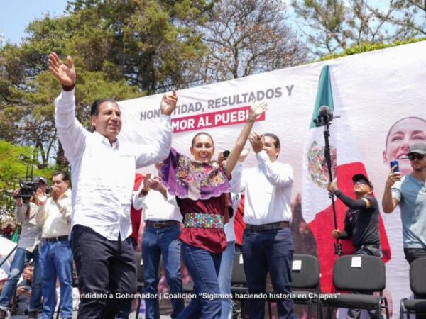 El pueblo de Chiapas le demuestra su amor a Claudia Sheinbaum y Eduardo Ramírez