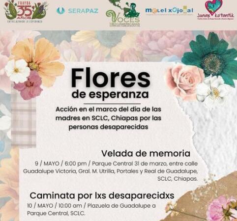 Convocan a actividades en memoria de personas desaparecidas en Chiapas
