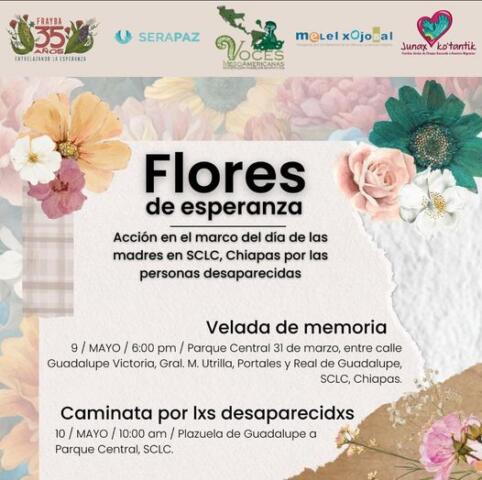 Convocan a actividades en memoria de personas desaparecidas en Chiapas