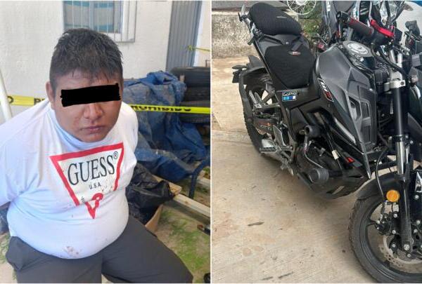Cae ladrón de motocicletas en SCLC, con apoyo de ciudadanos