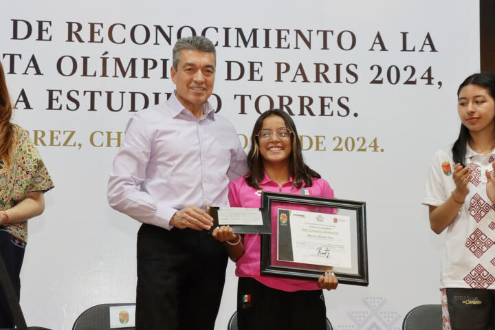 Reconoce Rutilio Escandón a la chiapaneca Alejandra Estudillo tras participar en los Juegos Olímpicos de París