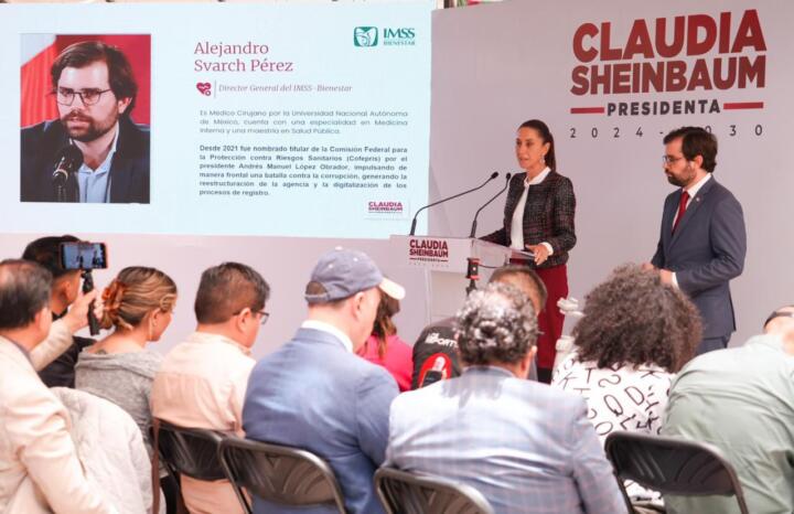 Presenta Claudia Sheinbaum a Alejandro Svarch Pérez como próximo titular del IMSS-Bienestar