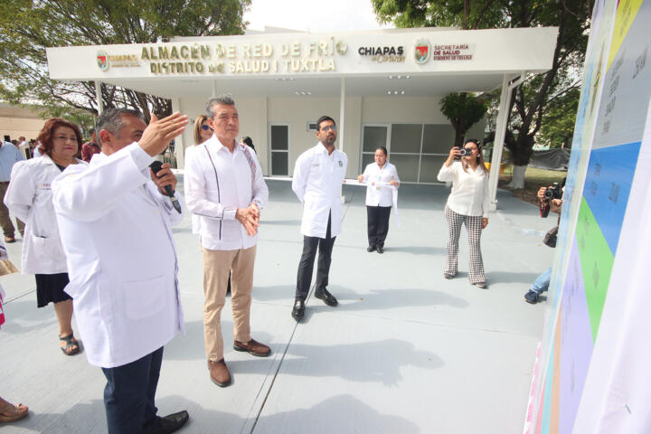 Inaugura Rutilio Escandón Almacén de Red de Frío del Distrito de Salud I Tuxtla Gutiérrez