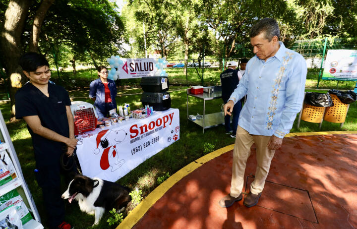 En Tapachula, Rutilio Escandón inaugura área de esparcimiento canino del Parque Ecológico