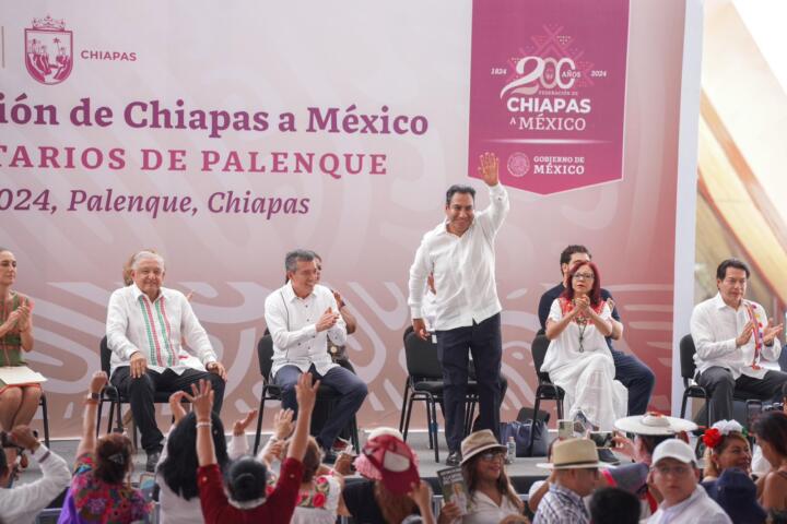 Asiste Eduardo Ramírez a la conmemoración de los 200 años de la Federación de Chiapas a México