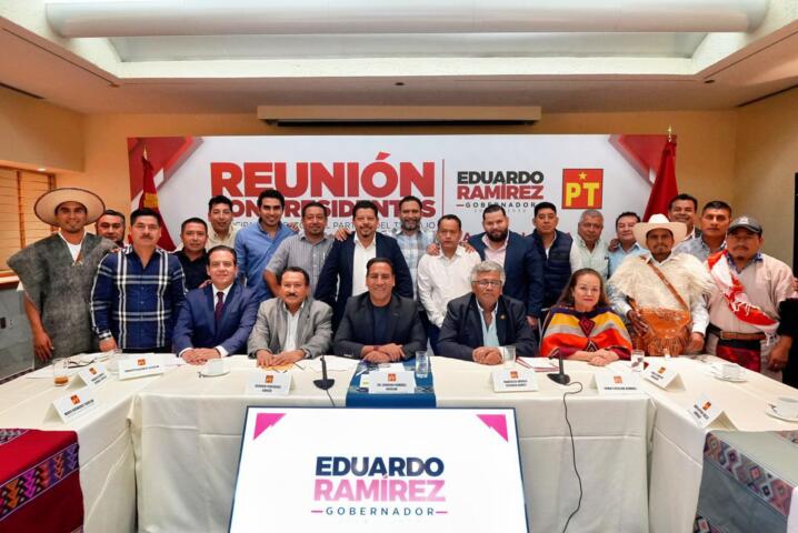 Eduardo Ramírez se reúne con presidentes municipales electos del Partido del Trabajo