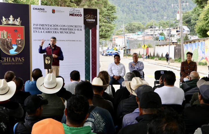 Entrega Rutilio Escandón primera etapa de pavimentación del Periférico Sur, en SCLC