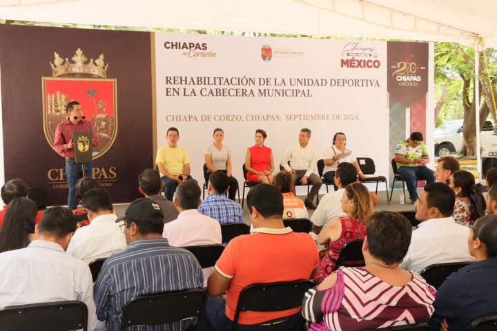 En Chiapa de Corzo, Rutilio Escandón inaugura rehabilitación de la Unidad Deportiva