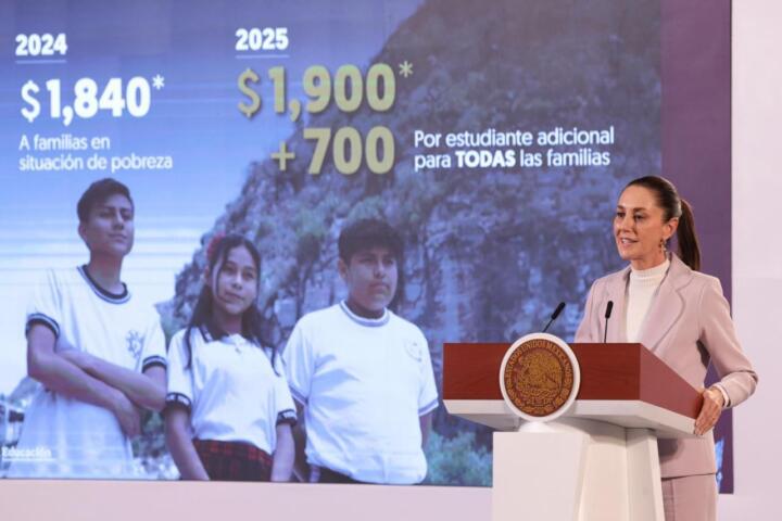 Presidenta Claudia Sheinbaum anuncia la nueva beca universal “Rita Cetina Gutiérrez” para estudiantes de educación básica