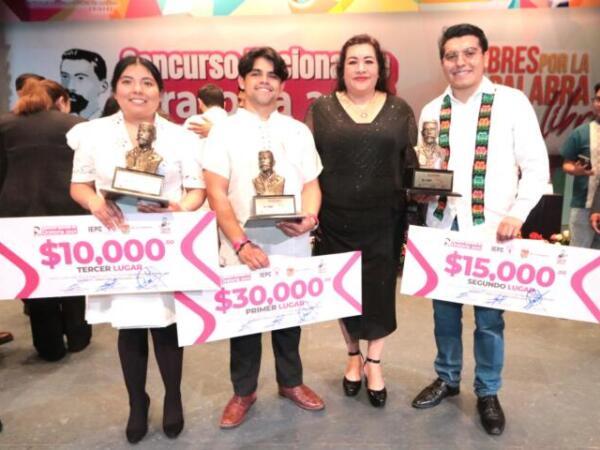 Del estado de Veracruz, Pablo Enrique Barreda Delgado, gana Concurso Nacional de Oratoria