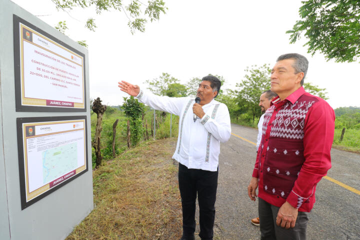 En Juárez, Rutilio Escandón inaugura el puente vehicular del camino Santa Teresa- San Manuel