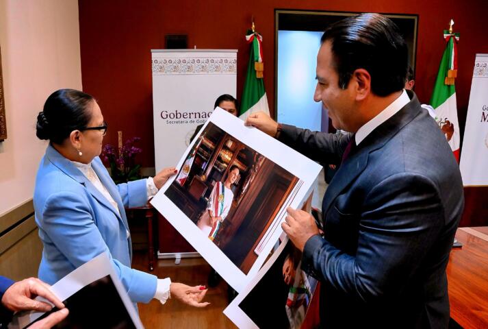 Eduardo Ramírez sostiene un encuentro con la secretaria de Gobernación, Rosa Icela Rodríguez