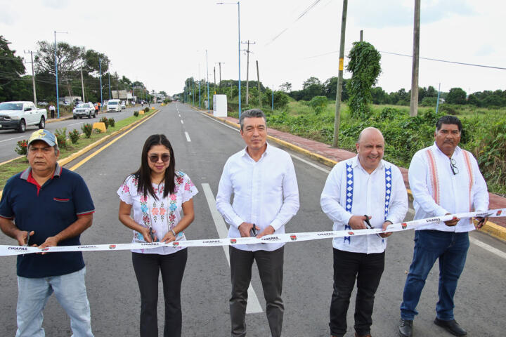 Inaugura Rutilio Escandón la reconstrucción del camino Arriaga-Tapachula-Álvaro Obregón-Mazatán