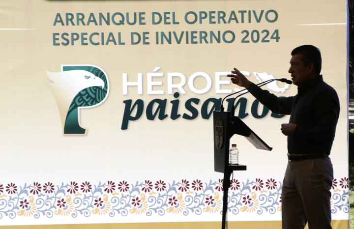 Rutilio Escandón asiste al arranque del Operativo de Invierno 2024 del Programa Héroes Paisanos