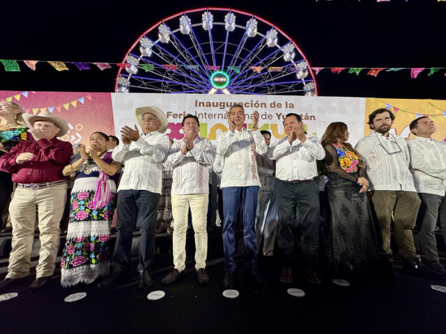 Acompaña Rutilio Escandón a Joaquín Díaz Mena en la inauguración de la Feria Internacional de Yucatán Xmatkuil 2024