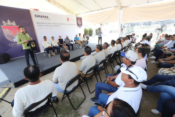 Rutilio Escandón entrega rehabilitación de tortugueros de Puerto Arista, Boca del Cielo, Costa Azul y Barra Zacapulco