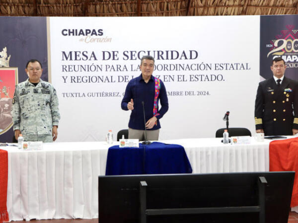 Destaca Rutilio Escandón resultados de la Mesa de Seguridad Chiapas; se cumplen mil 500 sesiones