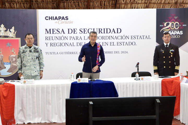 Destaca Rutilio Escandón resultados de la Mesa de Seguridad Chiapas; se cumplen mil 500 sesiones