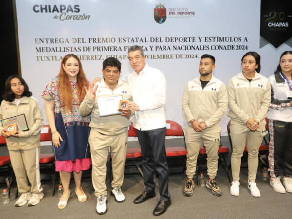 Premio Estatal del Deporte hace justicia a atletas sobresalientes de Chiapas: Rutilio Escandón