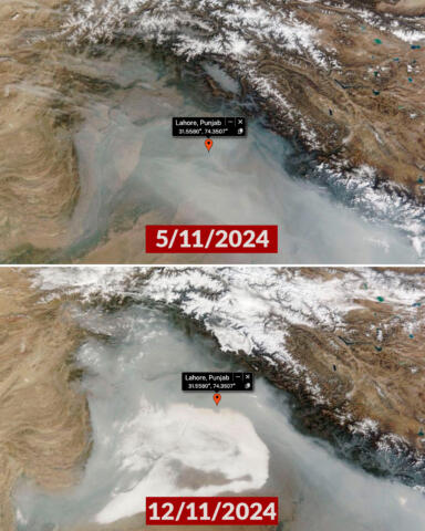 Desde el espacio: la impactante imagen de Lahore, la ciudad más contaminada del planeta