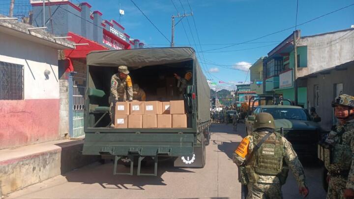 Garantiza Secretaría de la Defensa, orden y atención a la población de Pantelhó, Chiapas