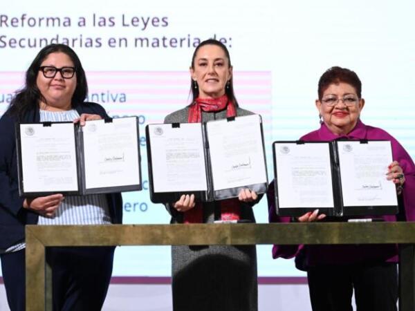 Firma presidenta Claudia Sheinbaum decreto por el que se reforman leyes secundarias para proteger a las mujeres en México