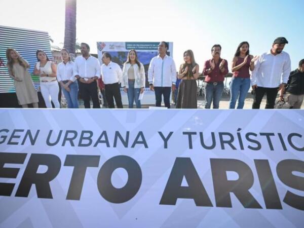 Eduardo Ramírez encabeza banderazo de inicio de la obra de mejoramiento de la imagen urbana y turística de Puerto Arista