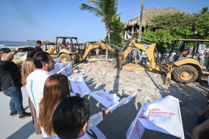 Eduardo Ramírez encabeza banderazo de inicio de la obra de mejoramiento de la imagen urbana y turística de Puerto Arista