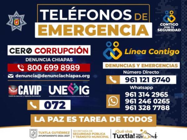 “Línea Contigo”, el servicio de atención inmediata en Tuxtla Gutiérrez