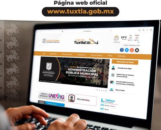 El Ayuntamiento de Tuxtla Gutiérrez informa sobre su único sitio web oficial