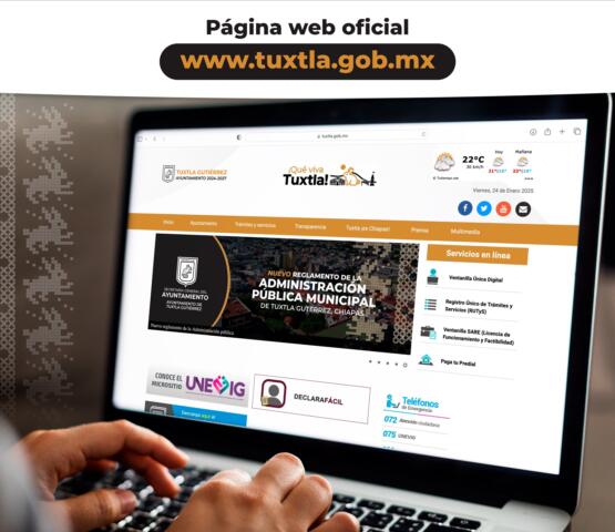 El Ayuntamiento de Tuxtla Gutiérrez informa sobre su único sitio web oficial
