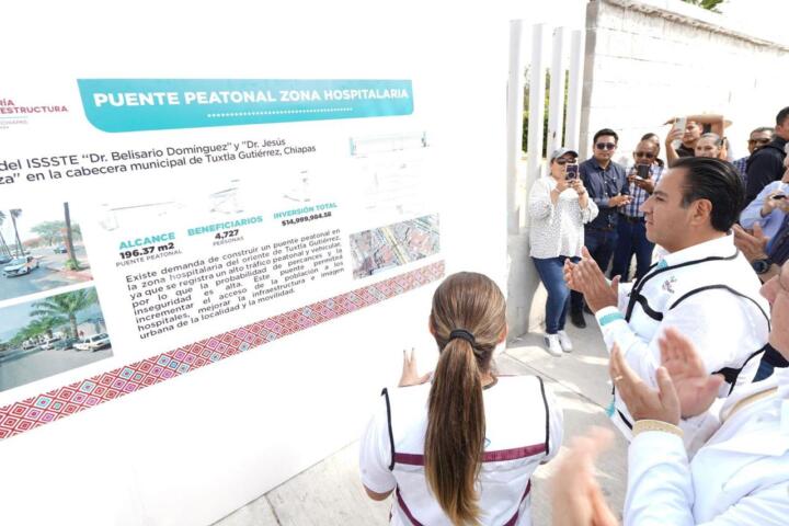 Eduardo Ramírez da inicio a la construcción de puente peatonal en la zona hospitalaria de Tuxtla Gutiérrez