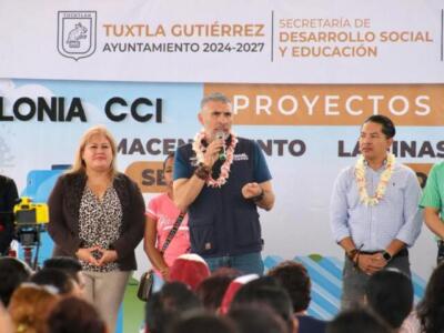 Continuamos con proyectos "Almacenamiento Seguro" y "Láminas para una Mejor Vivienda", en Tuxtla: Angel Torres