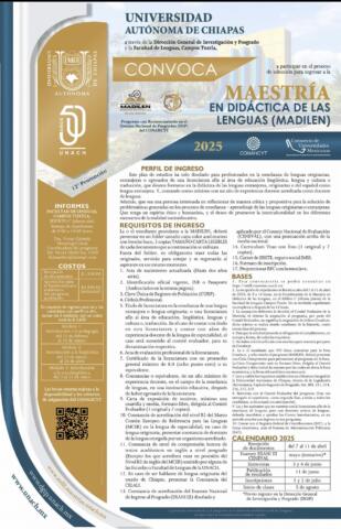 Convoca UNACH a formar parte de la Maestría en Didáctica de las Lenguas