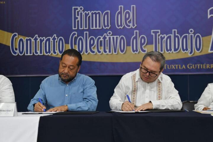Firman Administración Central de la UNACH y el STAUNACH el Contrato Colectivo de Trabajo 2025
